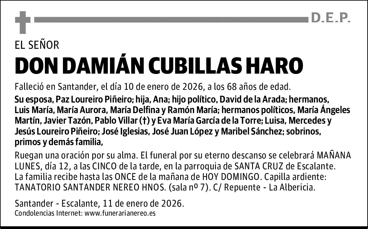 DON DAMIÁN CUBILLAS HARO