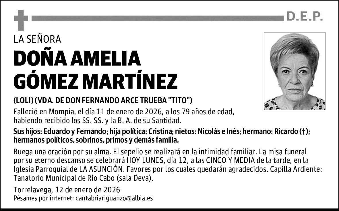 DOÑA AMELIA GÓMEZ MARTÍNEZ