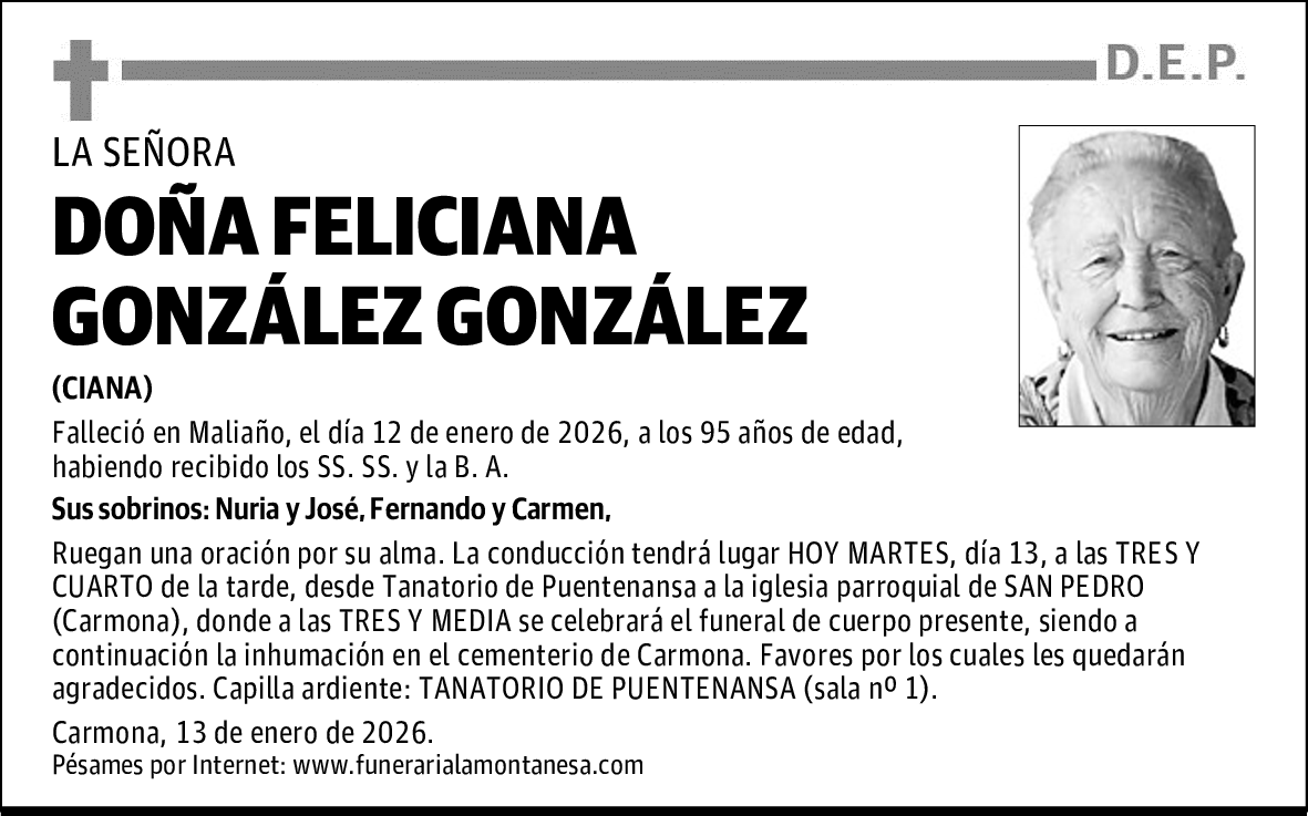 DOÑA FELICIANA GONZÁLEZ GONZÁLEZ