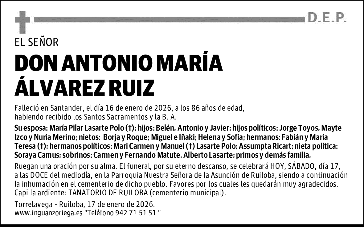 DON ANTONIO MARÍA ÁLVAREZ RUIZ