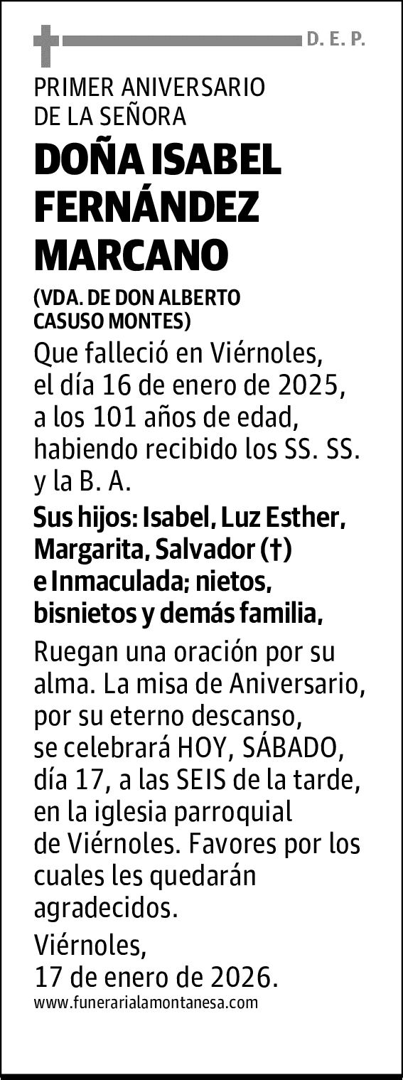 DOÑA ISABEL FERNÁNDEZ MARCANO