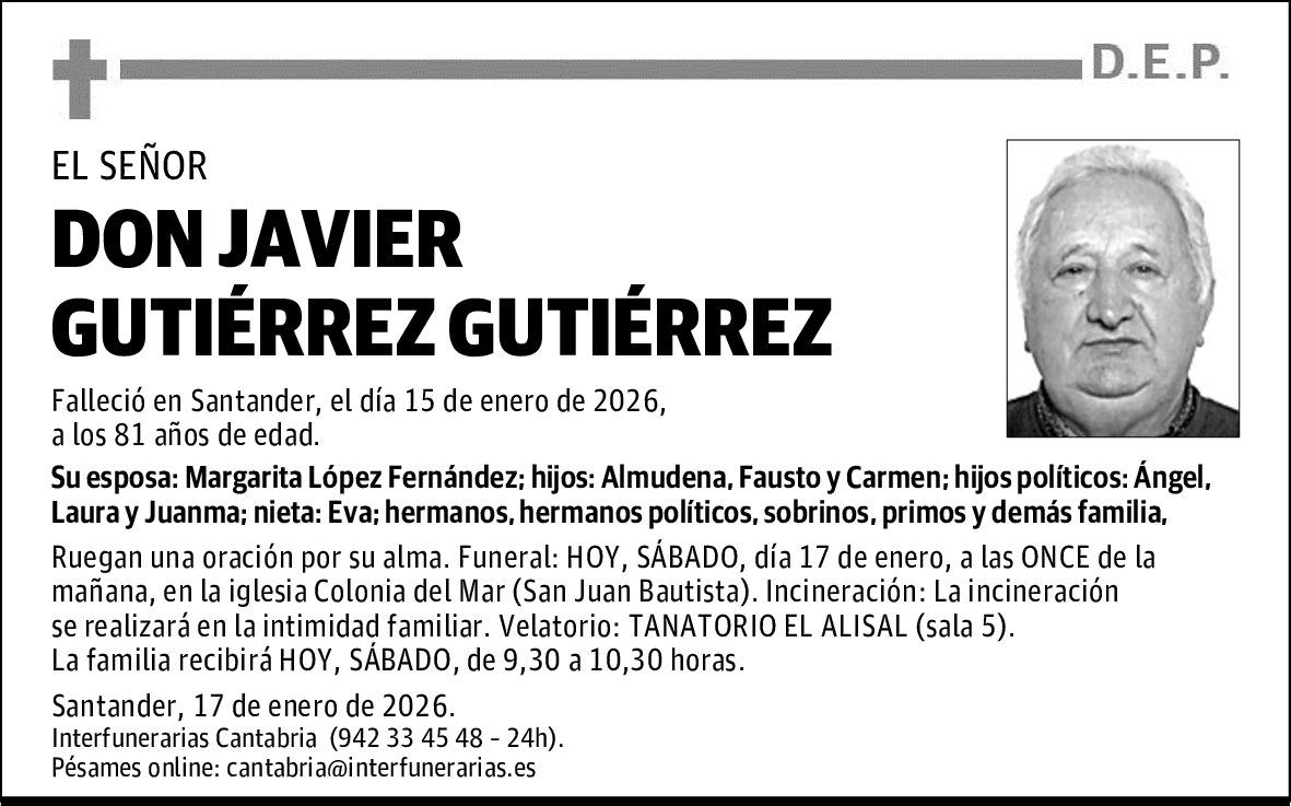 DON JAVIER GUTIÉRREZ GUTIÉRREZ