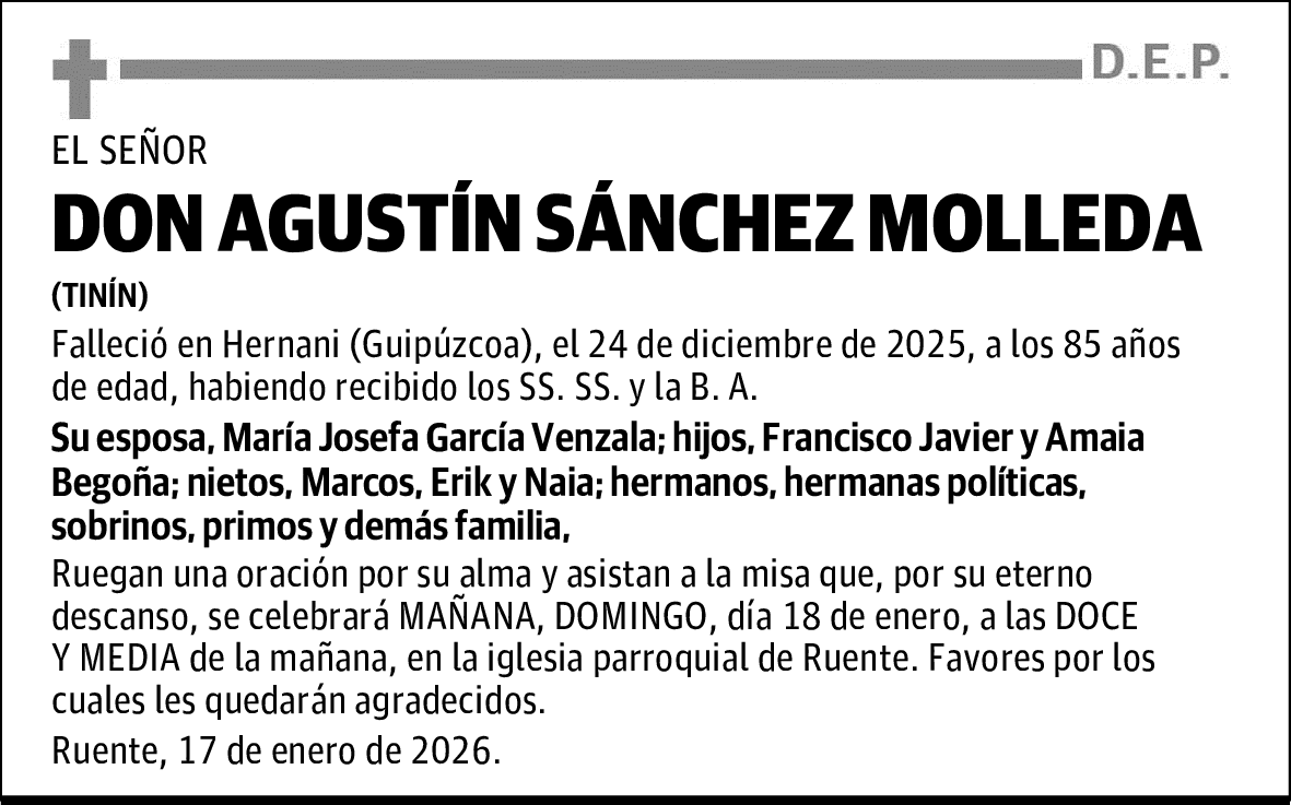 DON AGUSTÍN SÁNCHEZ MOLLEDA