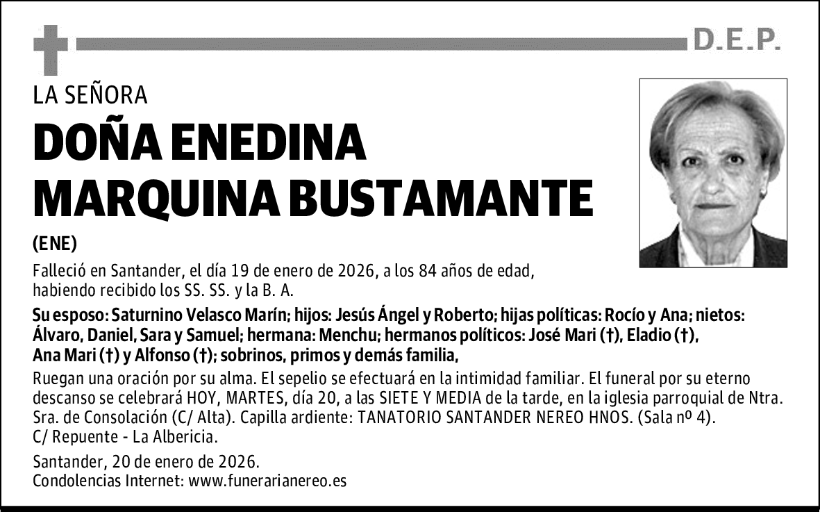 DOÑA ENEDINA MARQUINA BUSTAMANTE