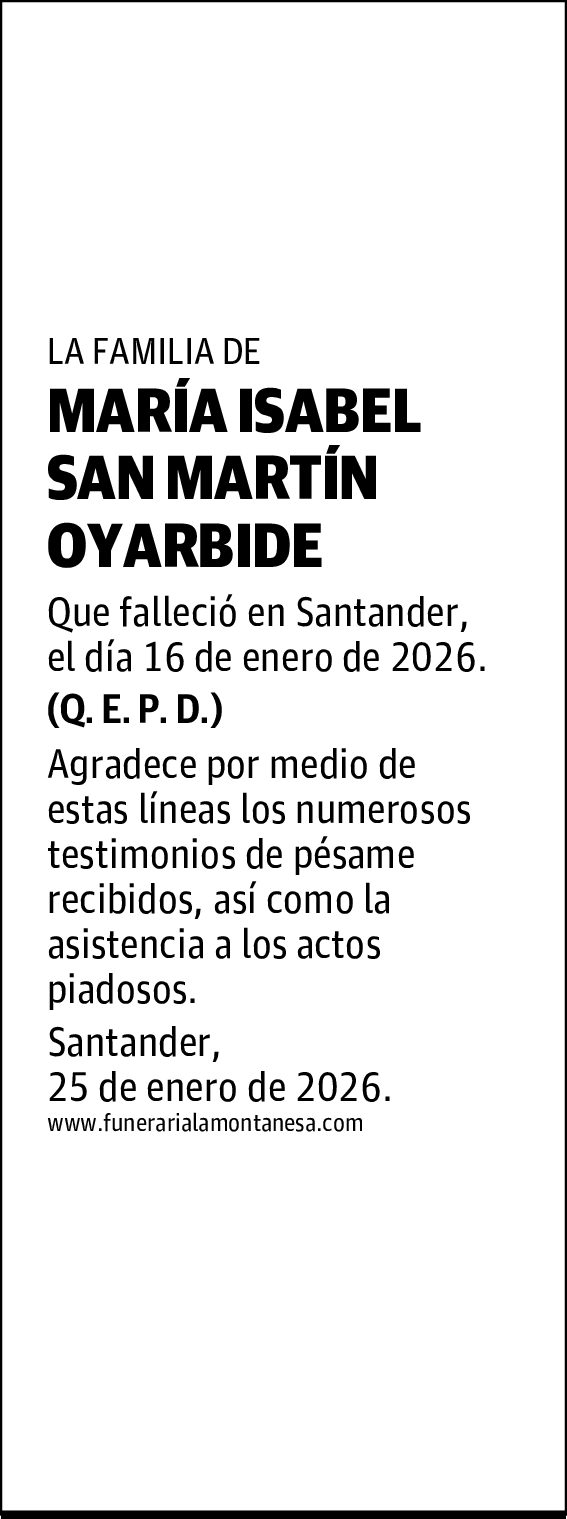 MARÍA ISABEL SAN MARTÍN OYARBIDE