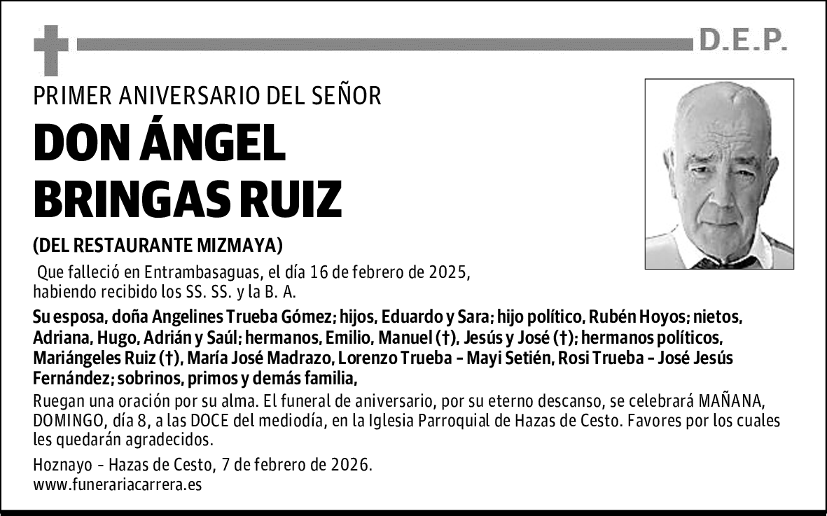 DON ÁNGEL BRINGAS RUIZ