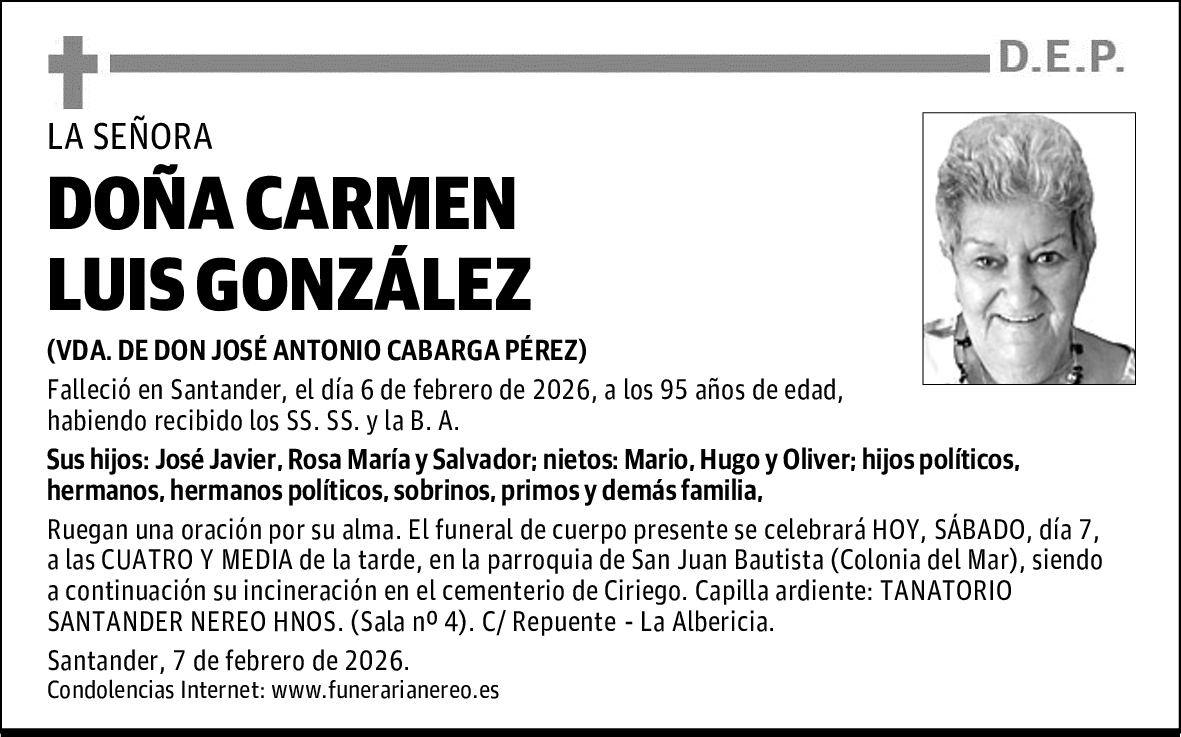 DOÑA CARMEN LUIS GONZÁLEZ