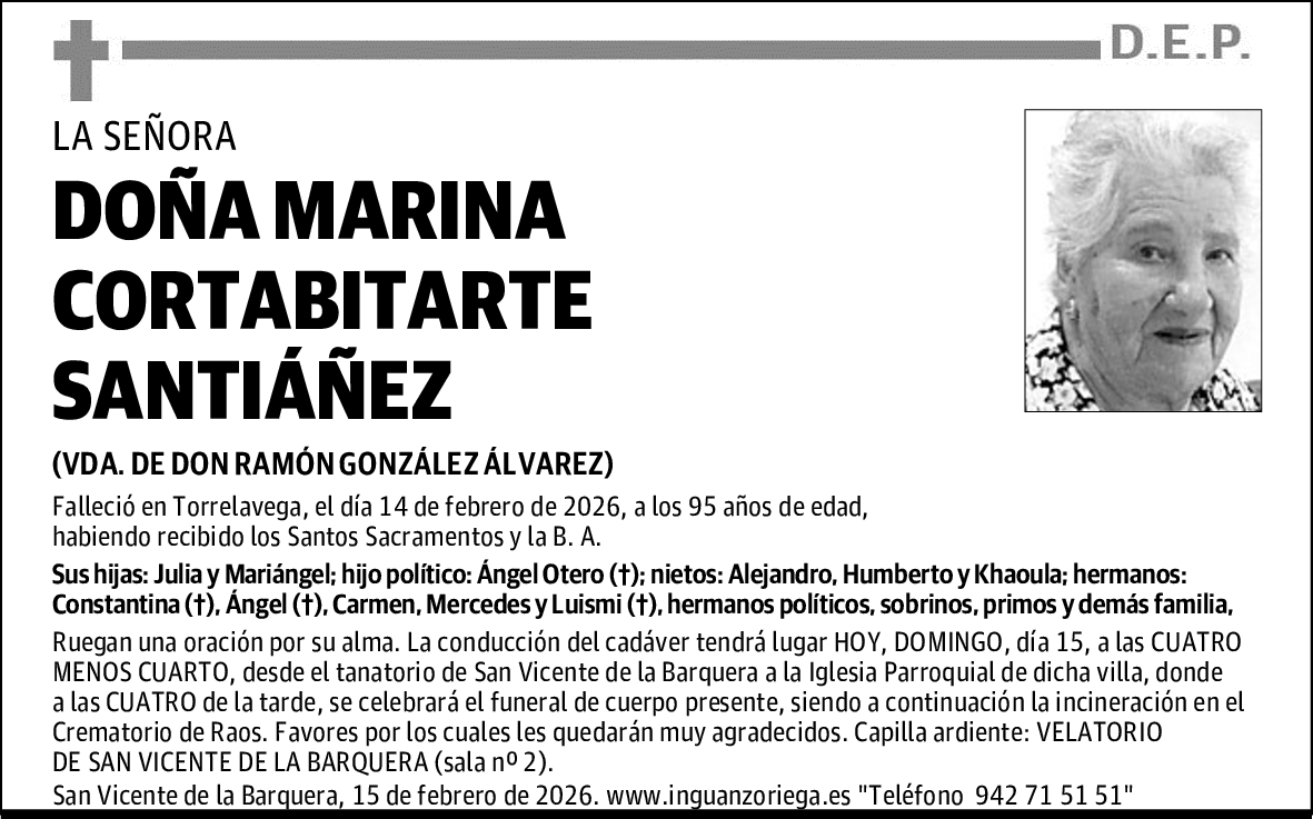 DOÑA MARINA CORTABITARTE SANTIÁÑEZ