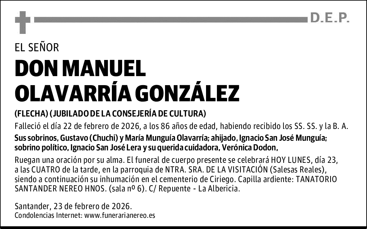 DON MANUEL OLAVARRÍA GONZÁLEZ