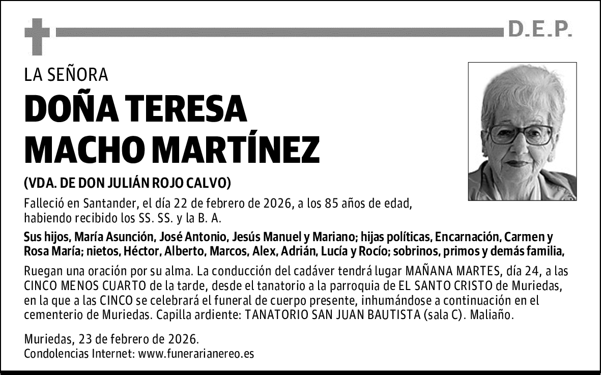 DOÑA TERESA MACHO MARTÍNEZ
