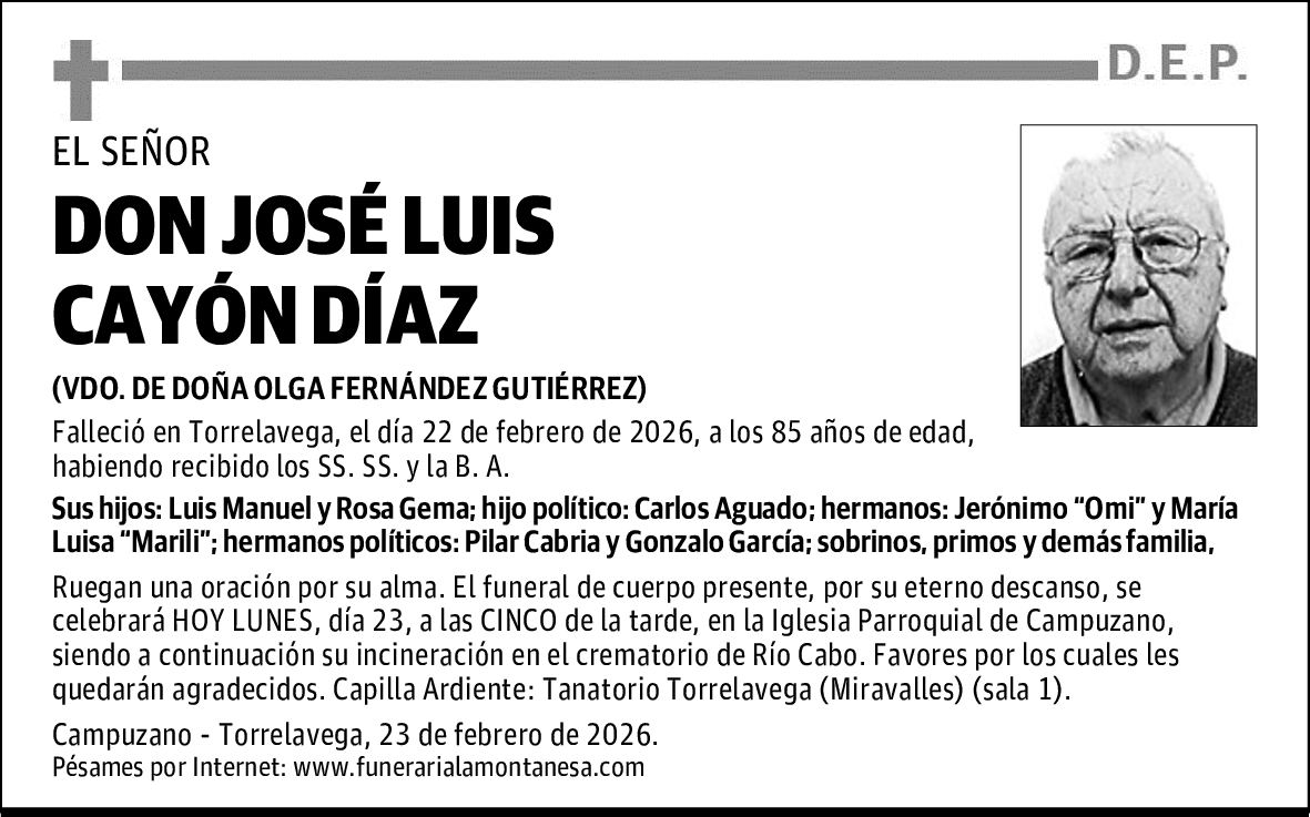 DON JOSÉ LUIS CAYÓN DÍAZ
