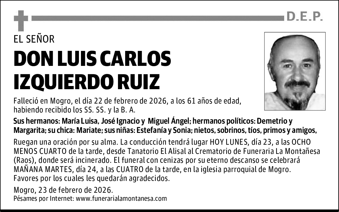 DON LUIS CARLOS IZQUIERDO RUIZ