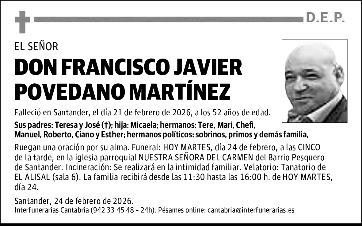 DON FRANCISCO JAVIER POVEDANO MARTÍNEZ