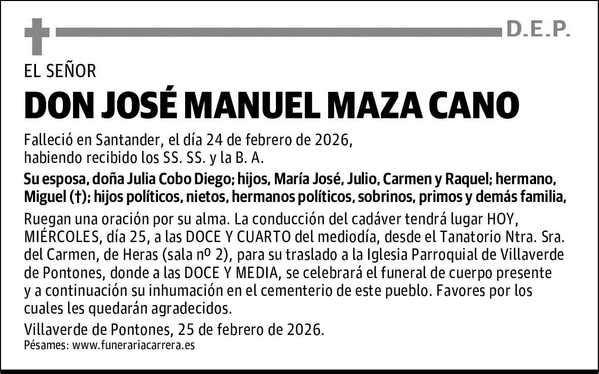 DON JOSÉ MANUEL MAZA CANO