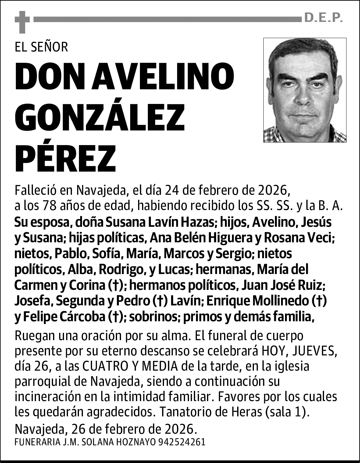 DON AVELINO GONZÁLEZ PÉREZ