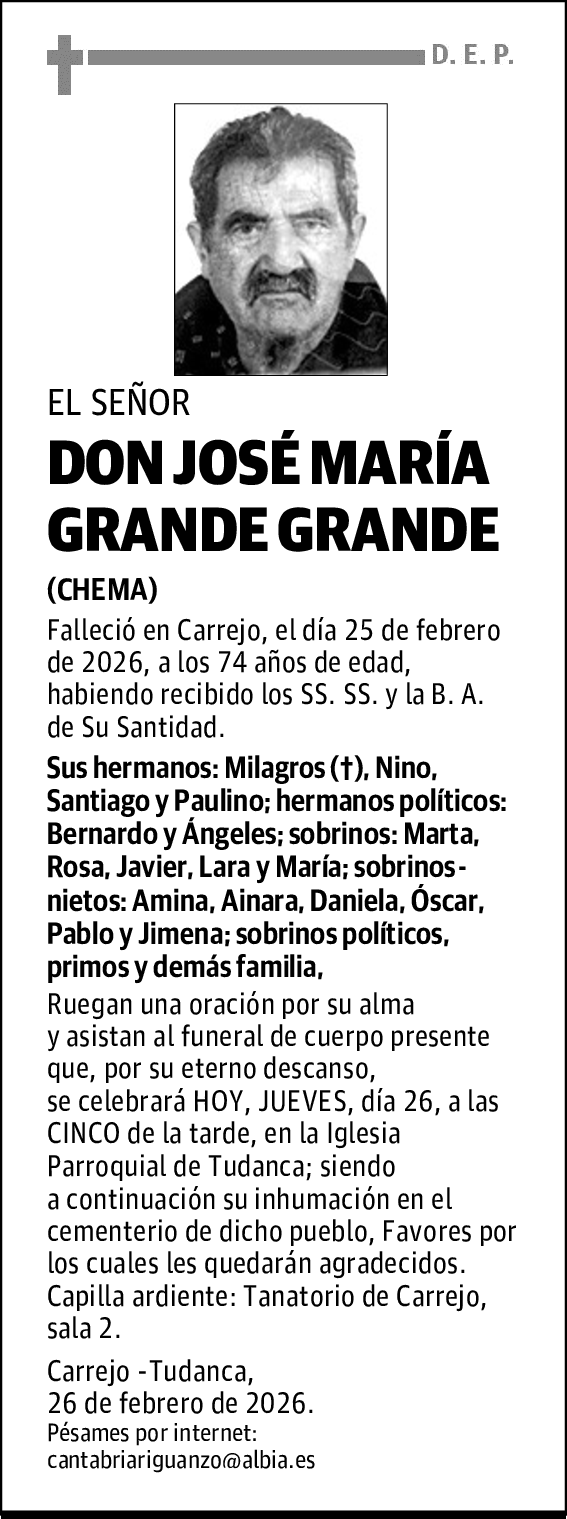 DON JOSÉ MARÍA GRANDE GRANDE