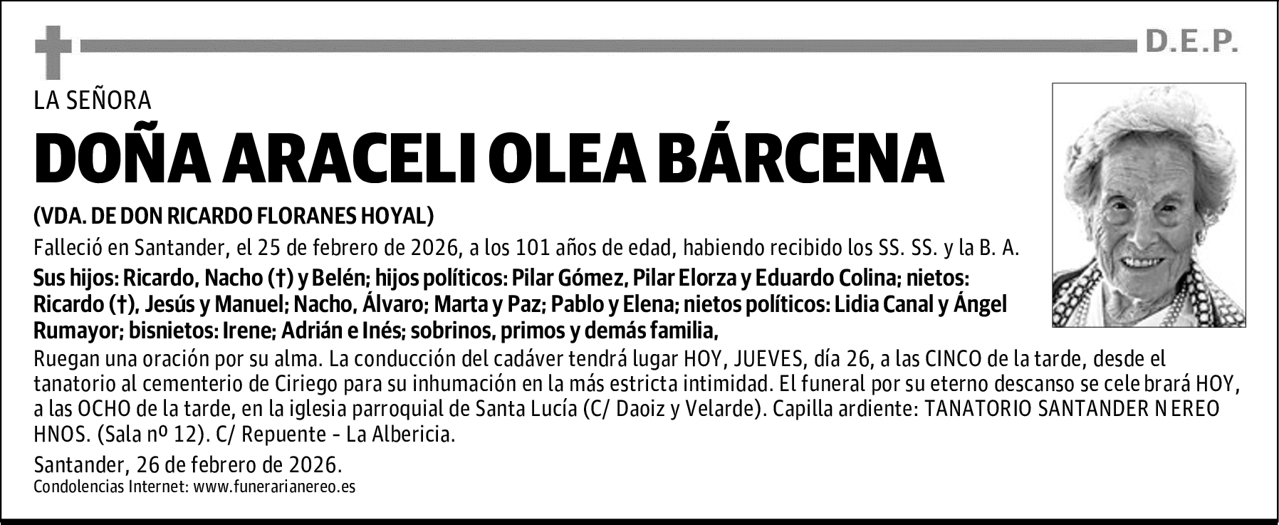 DOÑA ARACELI OLEA BÁRCENA