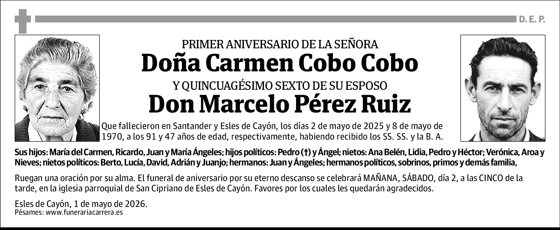 Carmen; Pérez Ruiz, Marcelo Cobo Cobo