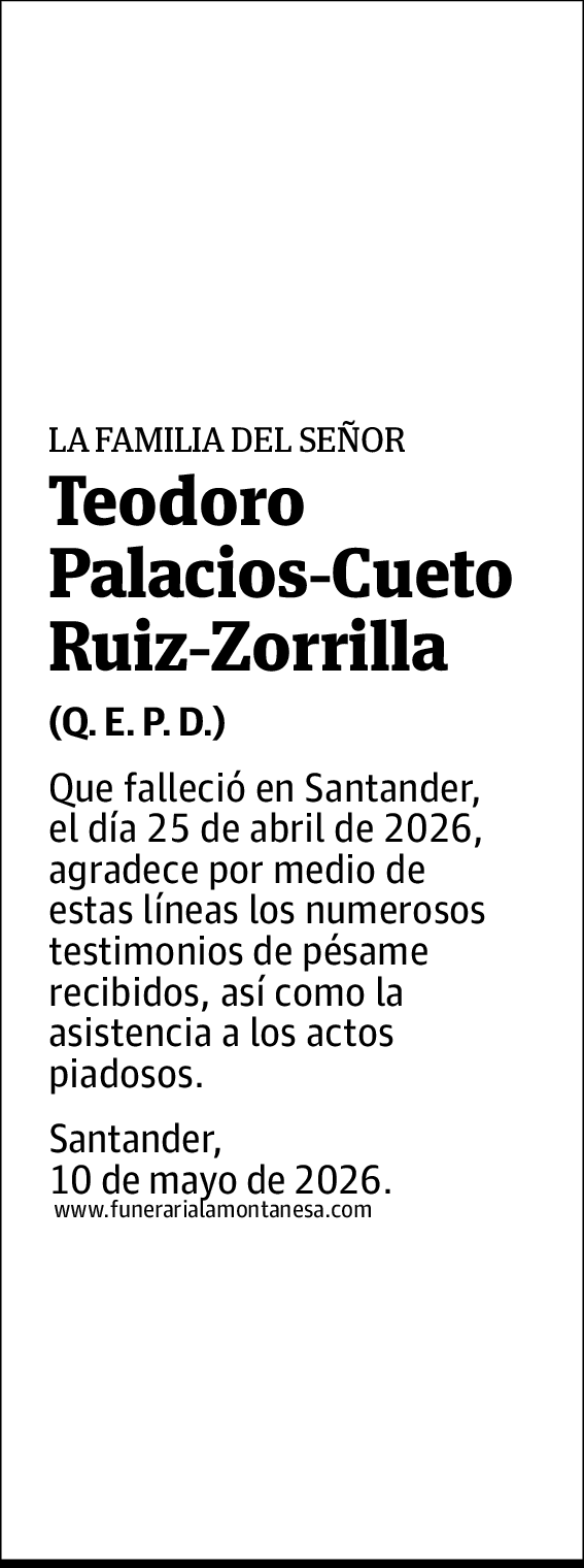 Teodoro Juan Palacios-cueto Ruiz-zorrilla