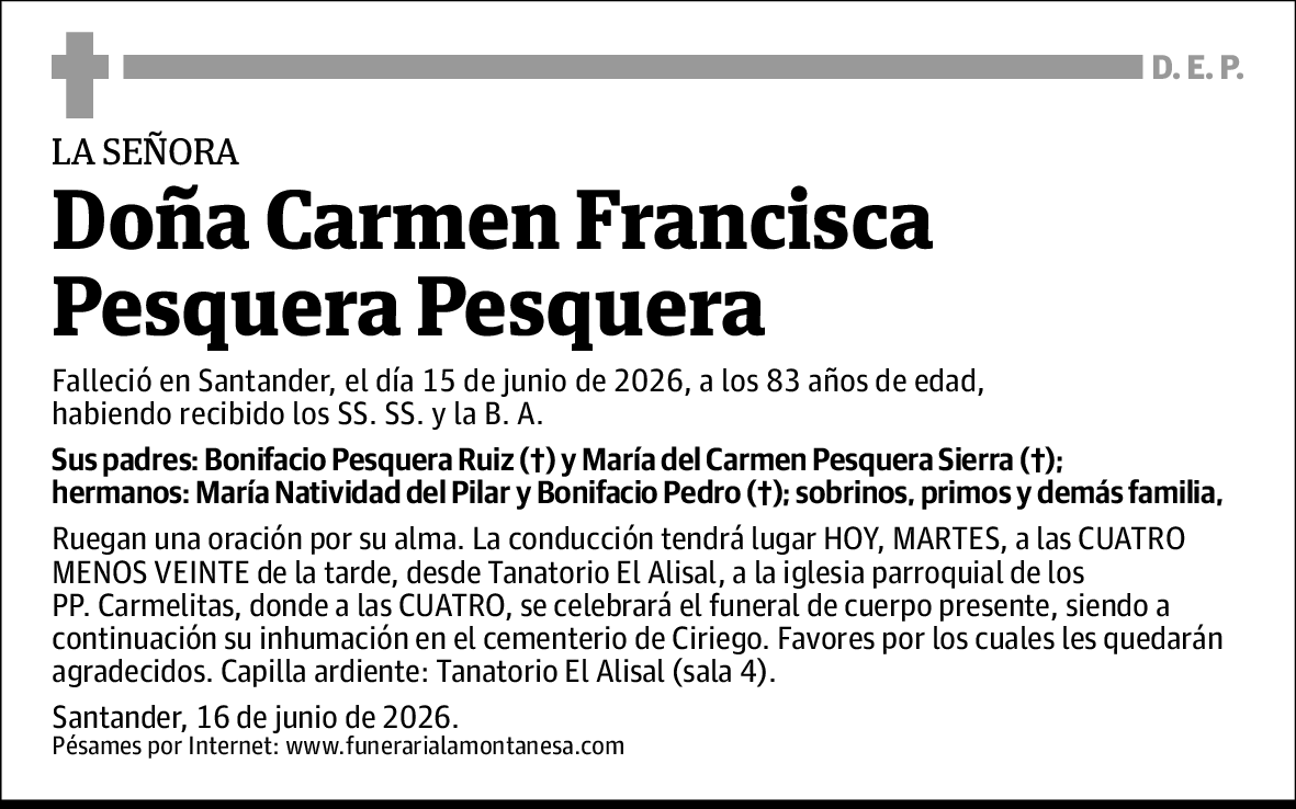 Carmen Francisca Pesquera Pesquera