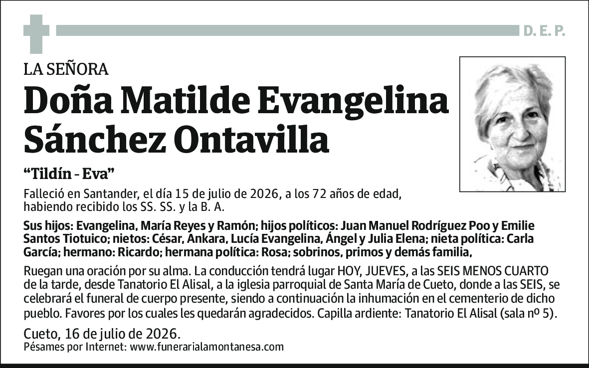 Matilde Evangelina Sánchez Ontavilla