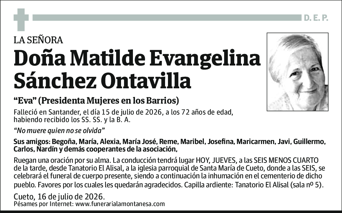 Matilde Evangelina Sánchez Ontavilla