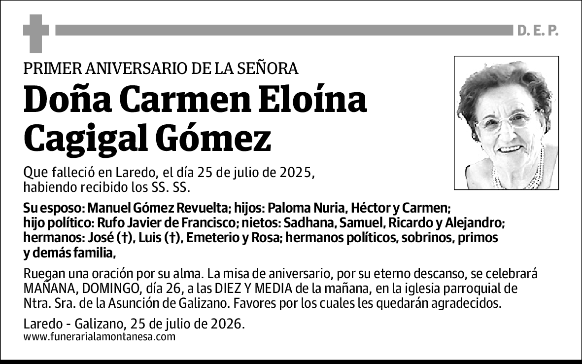 Carmen Eloína Cagigal Gómez