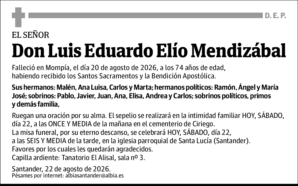 Luis Eduardo Elío Mendizábal
