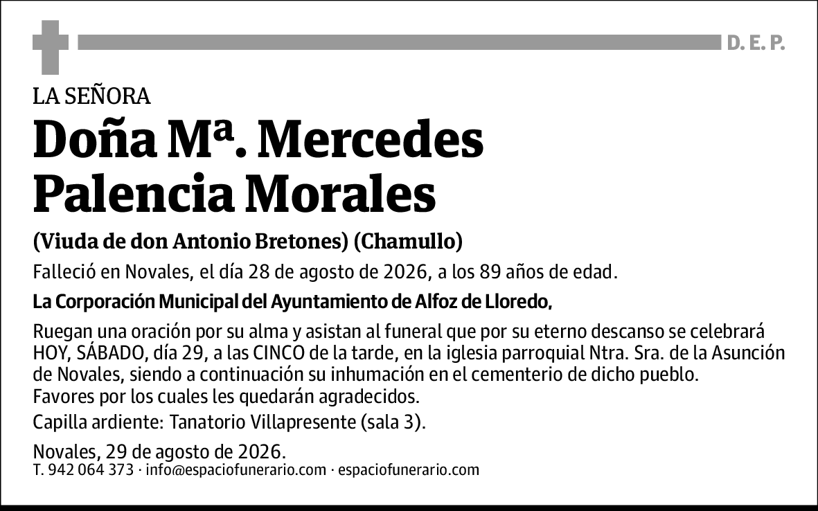 Mª. Mercedes Palencia Morales