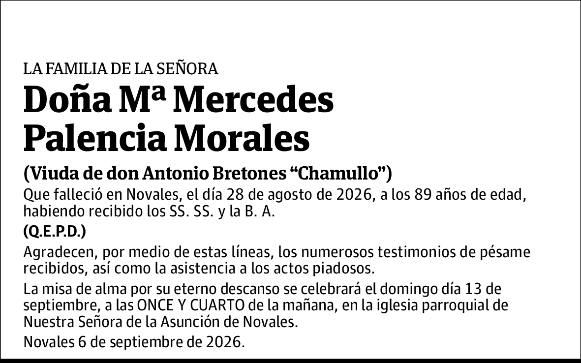 Mª Mercedes Palencia Morales