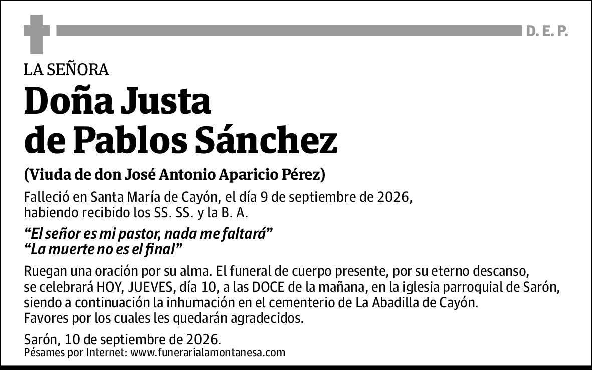 Justa de Pablos Sánchez