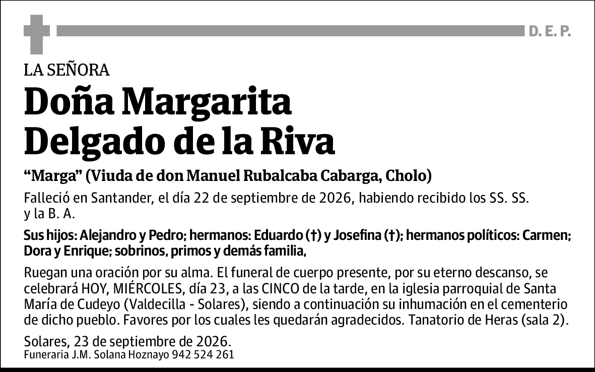 Margarita Delgado de la Riva