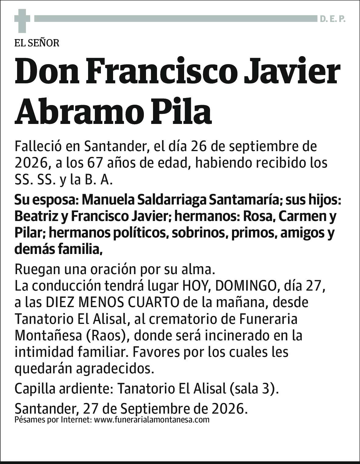 Francisco Javier Abramo Pila