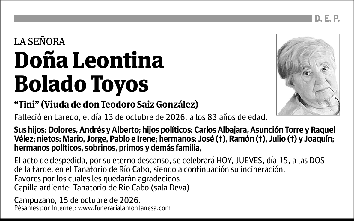 Leontina Bolado Toyos