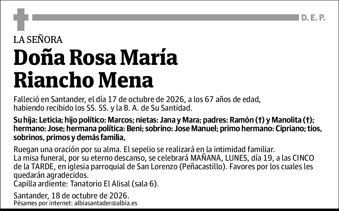 Rosa María Riancho Mena